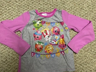 Girls Shopkins pajama long sleeve fleece top Size 8 - Image 1 of 4
