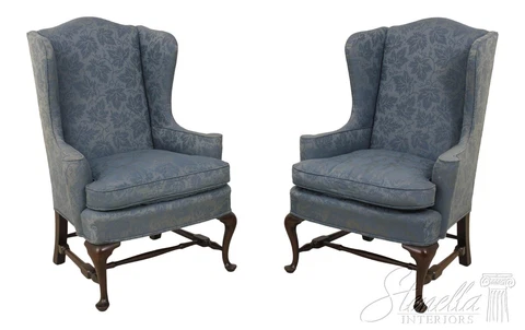59430EC/31EC: Pair KITTINGER OD-261 Mahogany Wing Back Easy Chairs Cover