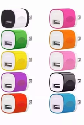 10x Color For Phone 5 5S 6 7 USB Power Adapter AC Home Wall Charger US Plug  - Image 1 of 2