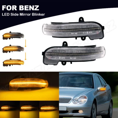 Sequential LED Side Mirror Turn Signal Light For 2000-2007 Mercedes W203 C-Class - Image 1 of 4