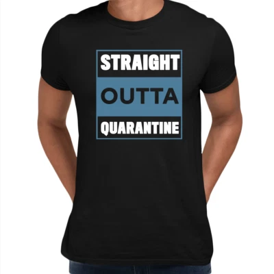 T-shirt uomo cotone corona sopravvissuto distanza sociale soggiorno casa - Immagine 1 di 4