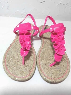 SANDALS YOUTH GIRLS SIZE "12" "2" "5" "6" PINK Elastic Slingback - Image 1 of 4