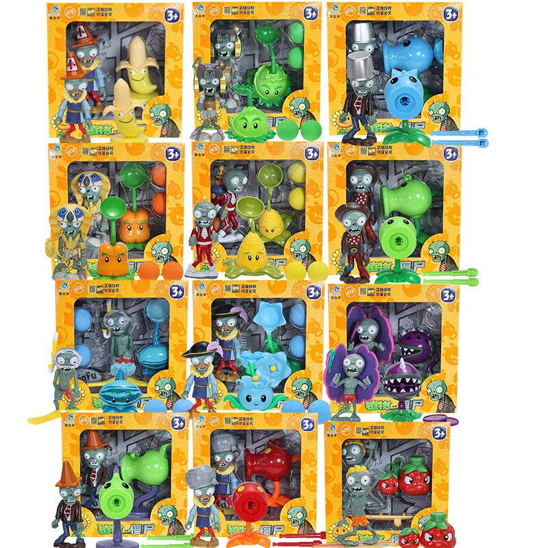 Plantas Vs Zombies Peashooter Cubo Zombie Figuras de Acción Kits Juguetes Niños Regalos Foto 1 de 4