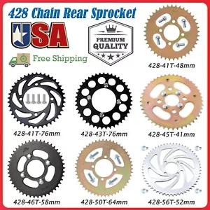 428 Catena Pignone Posteriore 41T 43T 45T 46T 50T 56T per Dirt Bike ATV Quad Go Kart - Foto 1 di 52