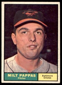 1961 Topps Baseball Milt Pappas Baltimore Orioles #295