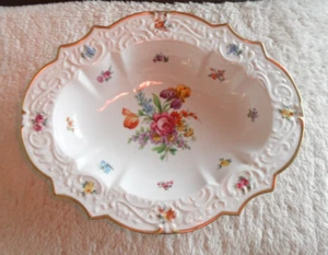 Bavaria Schumann Prunkschale 37,5cm x 30cm oval mit vielen Blumen und Goldver - Bild 1 von 5