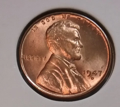 1947 Lincoln Wheat Cent  D - BU - Uncirculated Cover