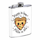 Pizza Love Em10 Flask 8oz Stainless Steel Hip Drinking Whiskey