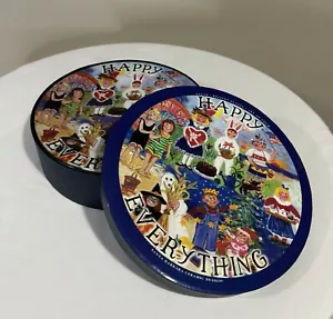 Santa Barbara Happy Everything Dessert Salad Plate Boxed Set Of 4 Melissa McLeod - Picture 1 of 5