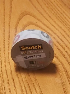 Magic Washi Tape 3M Scotch Expressions diseño de círculos a rayas .59"x 393" 10.9 YD - Imagen 1 de 6