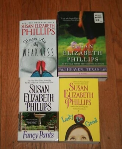 Lot 4 book Susan Elizabeth Phillips Heaven Texas Heroes Weakness Lady Good Fancy - Picture 1 of 2