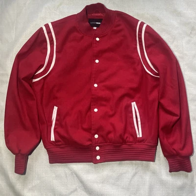 Shoulder Varsity Jacket - Red - Image 1 of 4