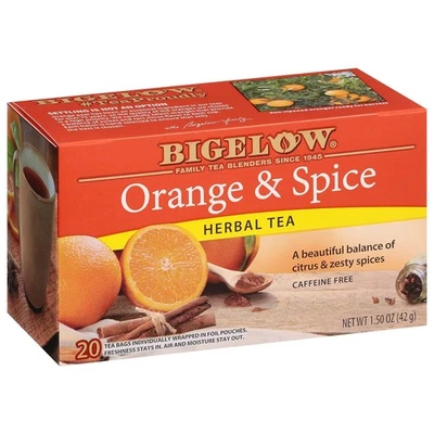 Bigelow Naranja y Especias Té de Hierbas Sin Cafeína 20 Unidades Caja Paquete de 6 Total 120 Foto 1 de 4