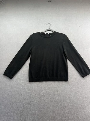 Suéter Alice + Olivia Mujer XL Negro Lana Cuello Redondo Cremallera Trasera Pullover Clásico Foto 1 de 4