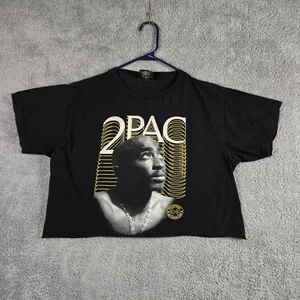 2Pac Cross Colours Shirt Tupac Shakur Rap Hip Hop Cropped Tee Size Medium Unisex - Picture 1 of 8