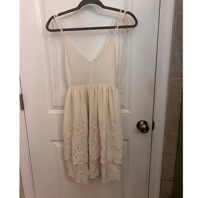 Rebecca Minkoff Double Strap Halter Silk Eyelet Layered Sz 0 Mini Dress Fairy - Image 1 of 4