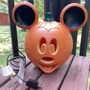 Vintage Mickey Mouse Halloween Kürbis Jack O Laterne beleuchtet Blasform - Bild 1 von 8