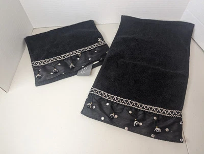 Juego de toallas de mano negras borladas con borla con cuentas negras Croscill Home/2 Foto 1 de 4