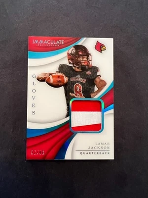 2018 Immaculate Lamar Jackson Rookie Gloves Patch /88 - Ravens MVP - Image 1 of 4