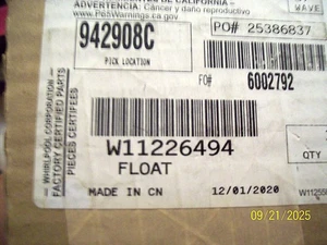 BRAND NEW WHIRLPOOL DISHWASHER FLOAT COVER W11226494 FREE SHIP - Picture 1 of 1