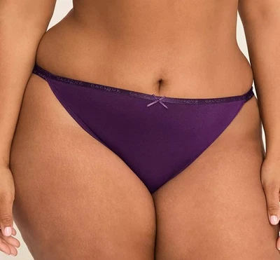 Lane Bryant Sexy Purple Lace-Trim Back String Bikini Panty Plus Size 26/28, 4X - Image 1 of 4