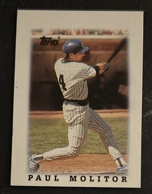 1988 Topps Major League Leaders Mini Paul Molitor Baseball Card #19 Brewers HOF - Image 1 of 2