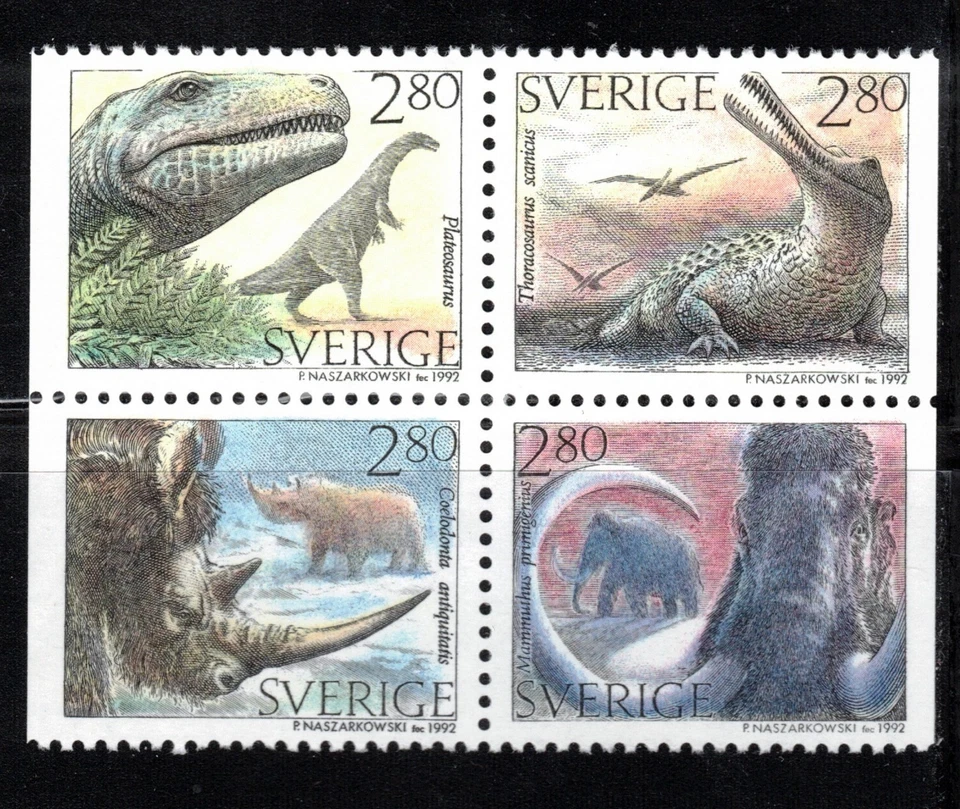 1992 Sweden MNH Dinosaurs booklet pane - Image 1 of 1