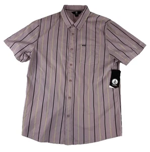 Volcom Warbler Short Sleeve Button Down Woven Nirvana Mens Purple Size XL NWT - Picture 1 of 7