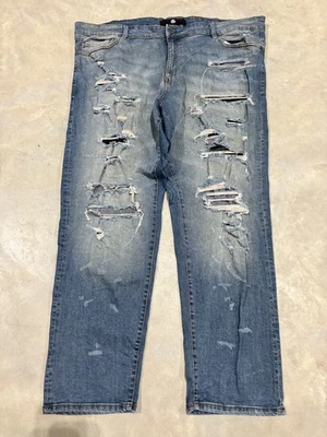 Pantalones de mezclilla Jordan Craig Aaron Fit para hombre desgastados destruidos pierna recta 44x32 Foto 1 de 4