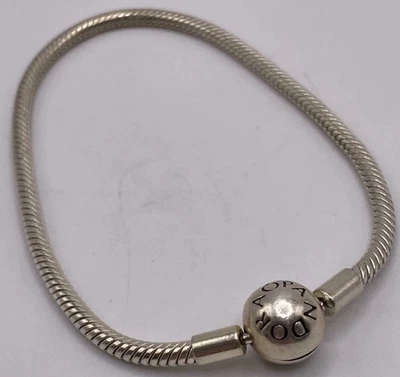 Auténtico Pandora S925 ALE SS Cierre de Bola Serpiente Cadena Pulsera 7.75” 14g 590728 Foto 1 de 4