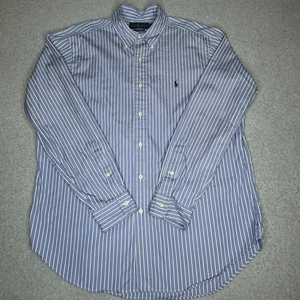 Polo Ralph Lauren Herren Hemd Blau Weiß Streifen Classic Fit Langarm Large - Bild 1 von 8