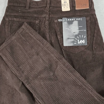 Vintage 90s Lee Riveted Corduroy Pants Made In USA Baggy Skate Wide Leg 34x32 NE - Image 1 of 4