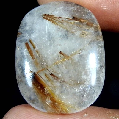 21.25Cts100%Natural Golden Rutile Quartz Cushion Cabochon Loose Gemstones - Image 1 of 3