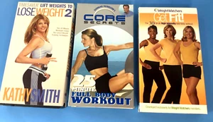 3 VHS Lot Workout Videos W/Watcher Get Fit -K. Smith Lose Weight 2-Core Secrets - Picture 1 of 3