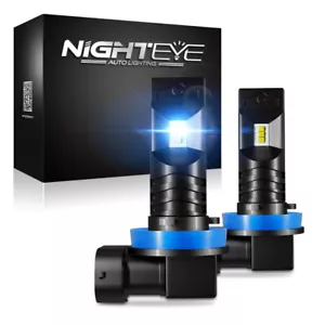 Nighteye 80W 1600LM H11 H8 H9 LED Fog Light Bulbs 6000K White Lamp Kit Replace - Picture 1 of 12