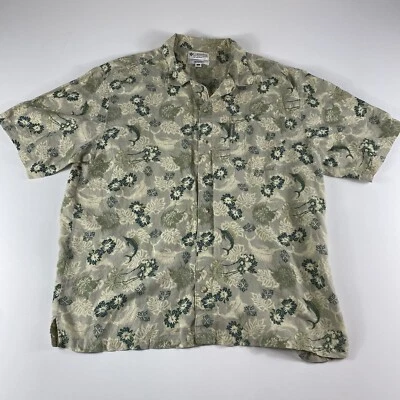 Camisa Columbia Abotonada Adulto Grande Manga Corta Hawaiana Lino Algodón Para Hombres Foto 1 de 4