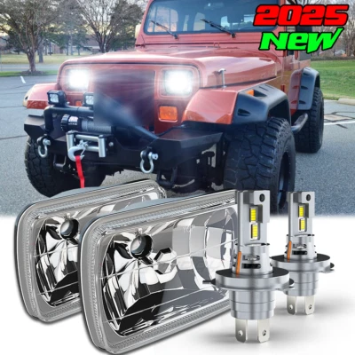 5x7" 7x6" Inch LED Headlight DRL DOT For Jeep Wrangler YJ Cherokee XJ 86-1995 - Image 1 of 4