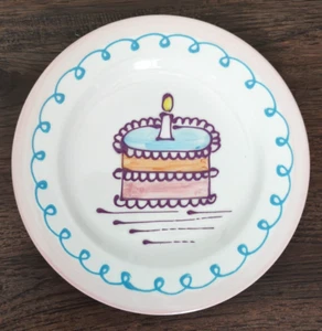Vintage italienische Ceramiche Toscane handbemalt Geburtstag Kuchen Dessert Teller 8,75" EUC - Bild 1 von 4