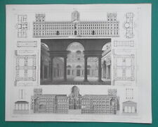 ARCHITECTURE Baroque Caserta at Naples Genoa Scotland - 1844 SUPERB Print