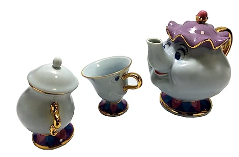 Tokyo Disney Resort Beauty and the Beast Mrs. Potts and Chip Tea Set from japan Cover