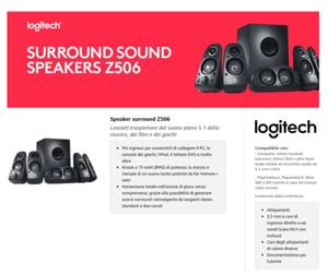 Surround Sound Logitech Z506 5.1 ( Grado estetico B+ ) - Foto 1 di 12