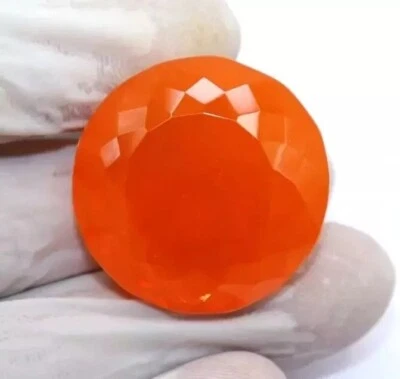 Opala laranja natural corte redondo Welo certificado australiano 95,00 quilates gema não tratada - Imagem 1 de 4