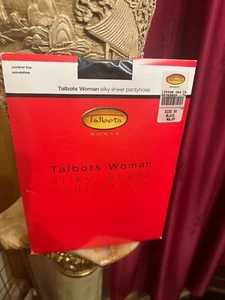 Talbots Silky Sheer Woman Control Top Pantyhose Sheer Toe BLACK Size 2X (NEW) - Picture 1 of 2
