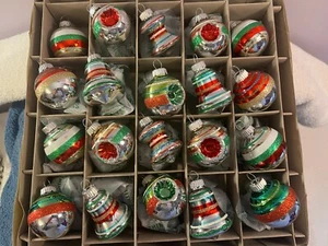 Christmas ornaments Radko Shiny Brite set of 20 glass beehives indents bells - Picture 1 of 7