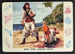 Vintage 1958 Mary Read Woman Pirate Cardo Leaf Card #P24 (Nice)