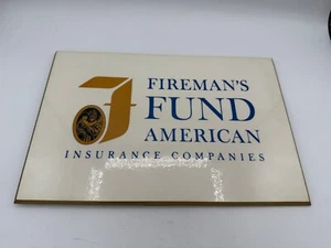 Fireman's Fund American Insurance Companies Hanging Indoor Plaque / Sign - Wood - Picture 1 of 4