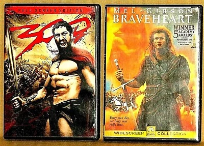 2 DVD's - "Braveheart" w/Mel Gibson & "300", both rated R - Image 1 of 4