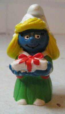 Figura Pitufo Pitufina Regalo Navidad Pac Vintage 1984 Schleigh Peyo Portugal Foto 1 de 4