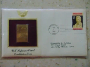 Goldene Repliken von Briefmarken USA 22k Gold - U.S. Supreme Court - Bild 1 von 3