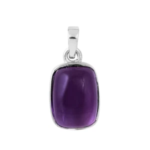 Natural Amethyst Gemstone Pendant - Purple February Birthstone Pendant Silver - Picture 1 of 1